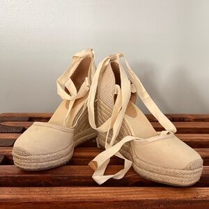 Express Cream Espadrille Wedges